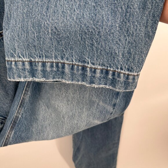 Madewell Overalls Size L Oversized Carpenter Wide Leg Blue Denim Cotton Utility - Picture 4 of 16